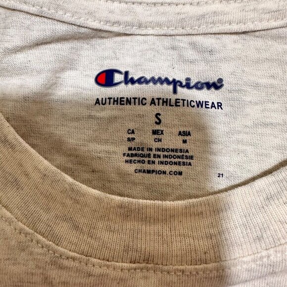 Champion Men's Size S Oatmeal Heather Logo Classic Graphic‎ Tee NWT - Picture 5 of 6